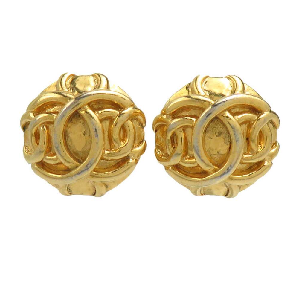 Chanel Cc Logo Clip-On Earrings Gold- #234204C53B